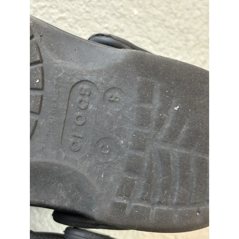 Crocs‎ Baya Clogs Kids Size C8 Black Slip On Water Shoes Sandals 10190